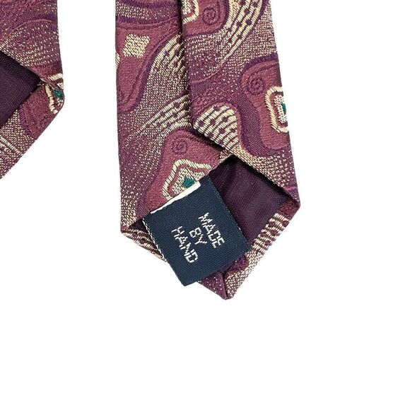 Polo Ralph Lauren For  Neiman Marcus Men's Silk Neck Tie Purple Abstract USA - Picture 5 of 8